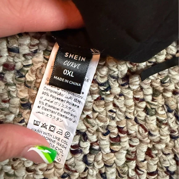 SHEIN CURVE Black Mini Skirt with Beaded Fringe - Picture 3 of 3